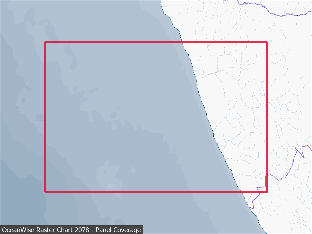 Panel coverage map for UKHO Raster Chart 2078