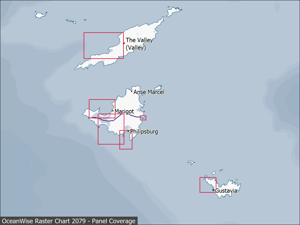 Panel coverage map for UKHO Raster Chart 2079