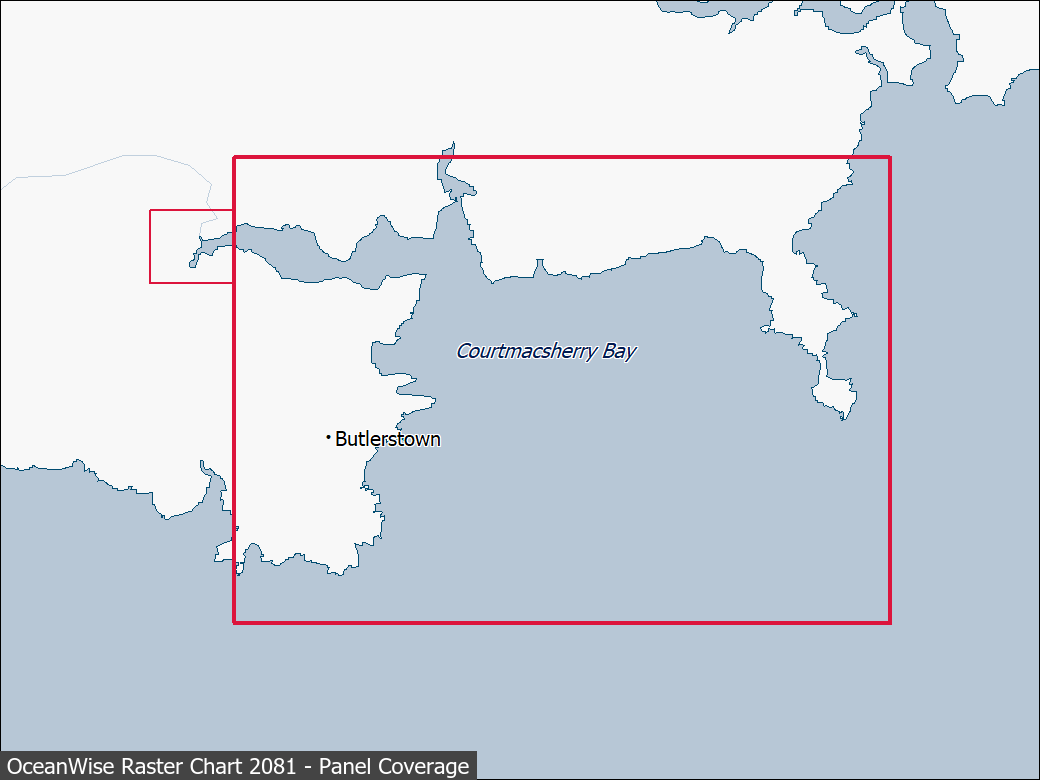 Panel coverage map for UKHO Raster Chart 2081