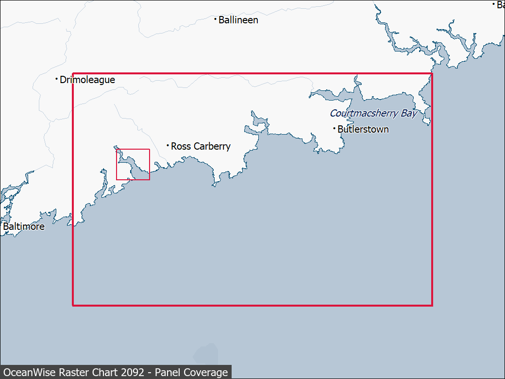 Panel coverage map for UKHO Raster Chart 2092