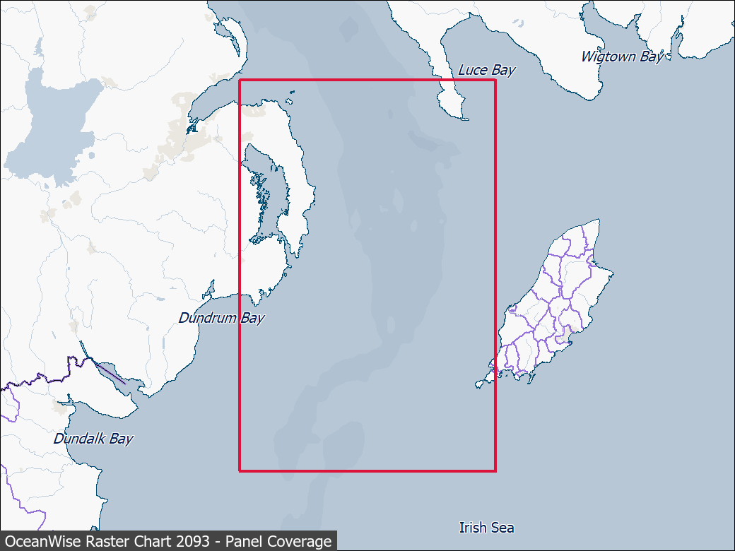 Panel coverage map for UKHO Raster Chart 2093