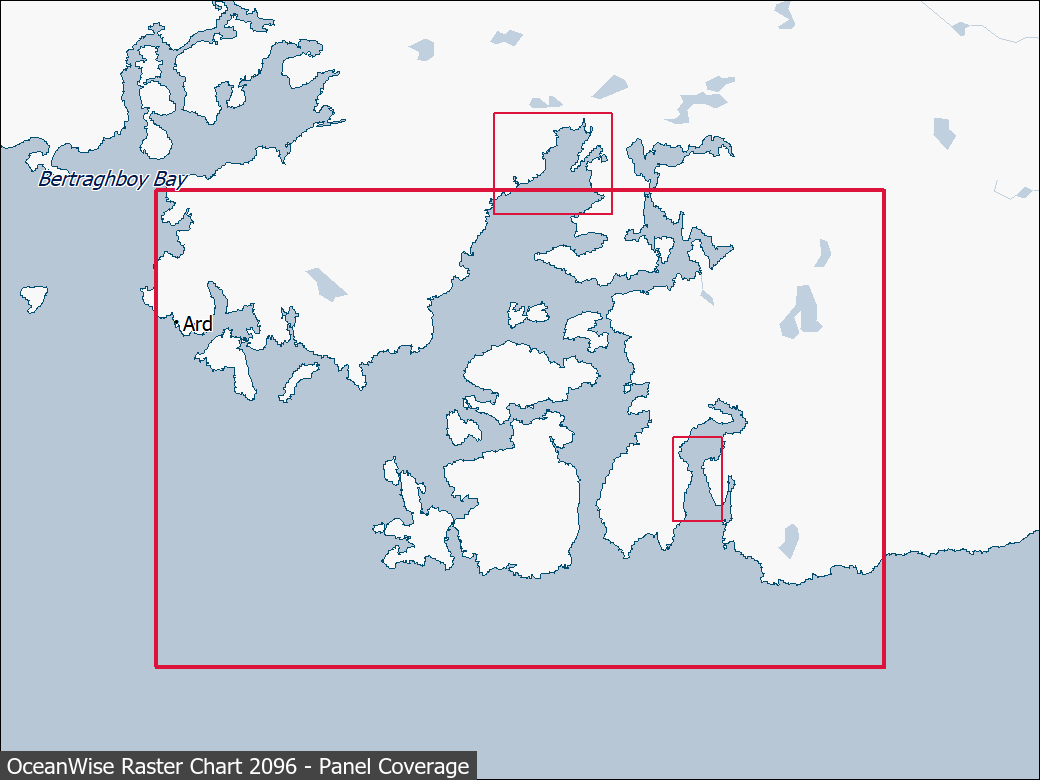 Panel coverage map for UKHO Raster Chart 2096