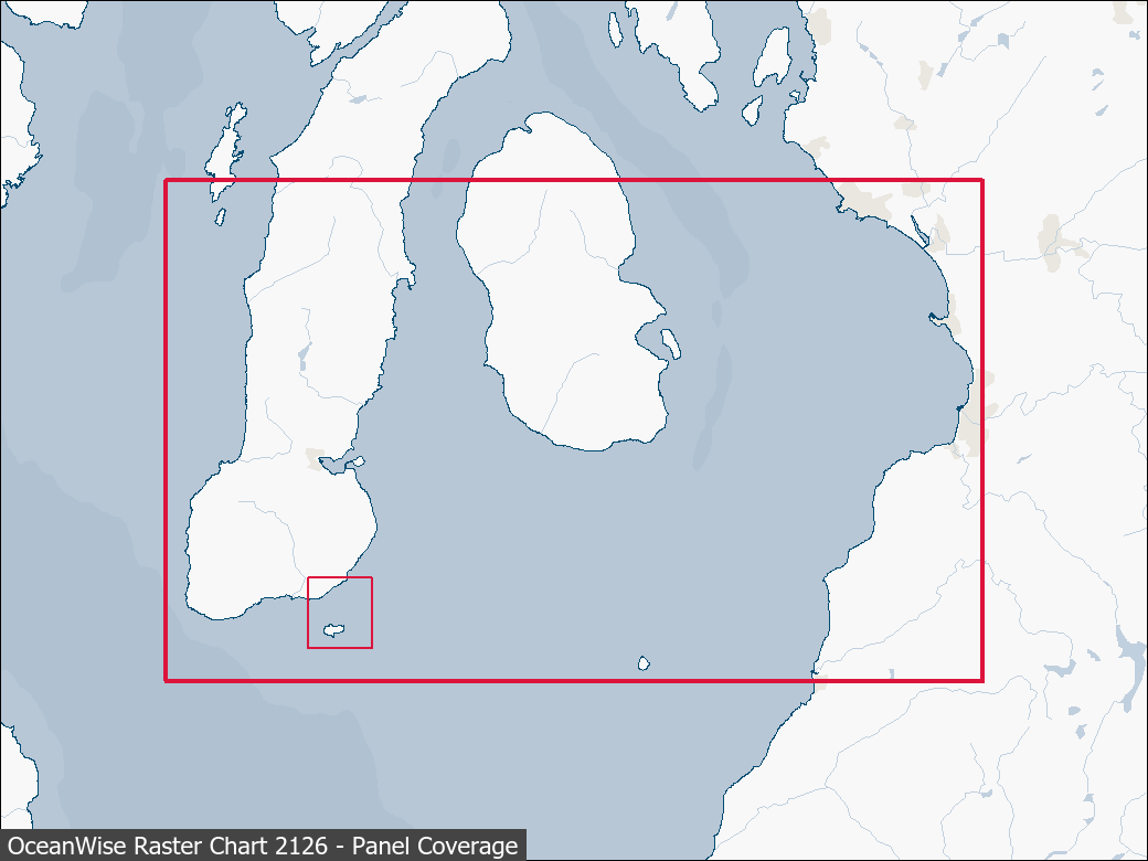 Panel coverage map for UKHO Raster Chart 2126