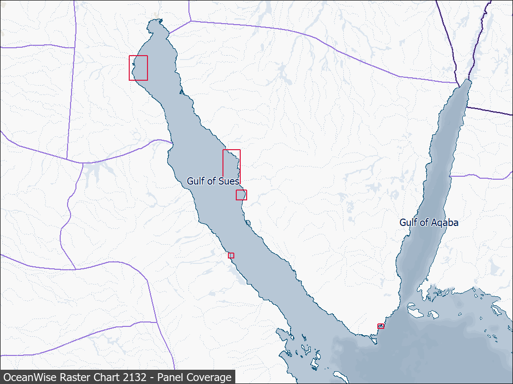 Panel coverage map for UKHO Raster Chart 2132