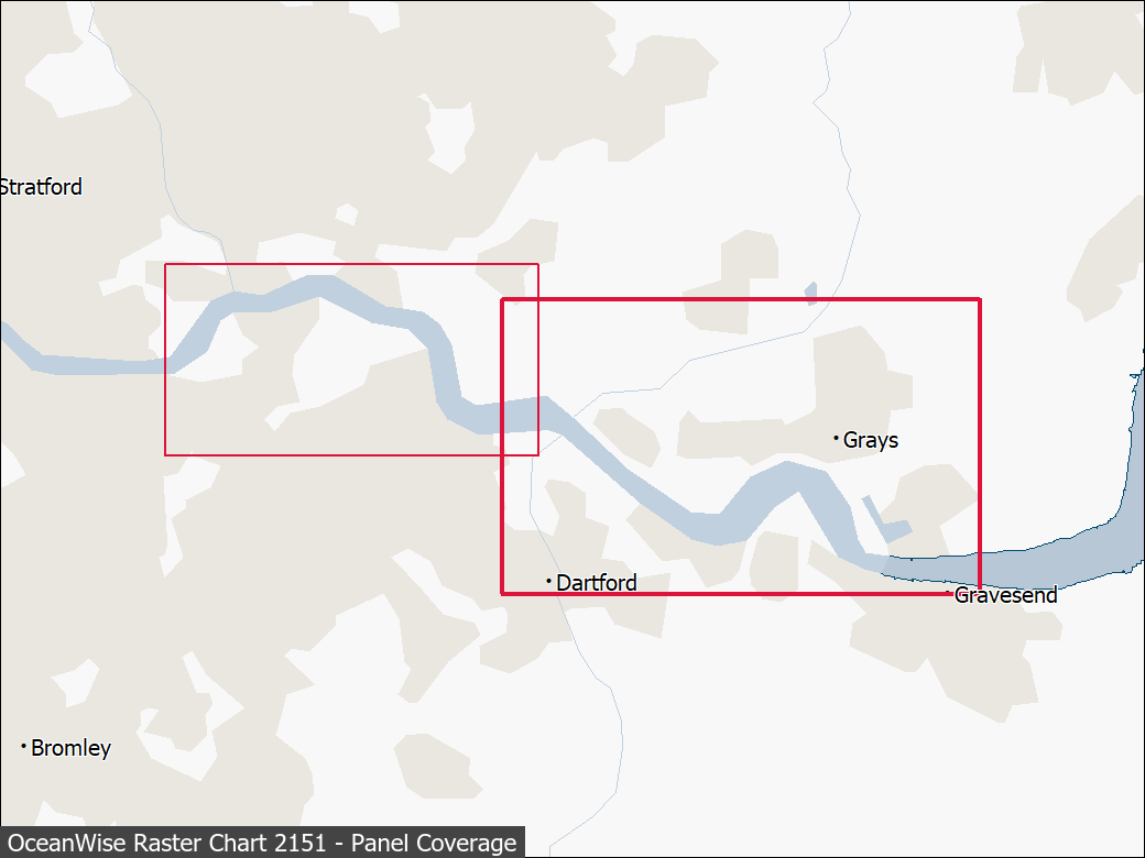 Panel coverage map for UKHO Raster Chart 2151