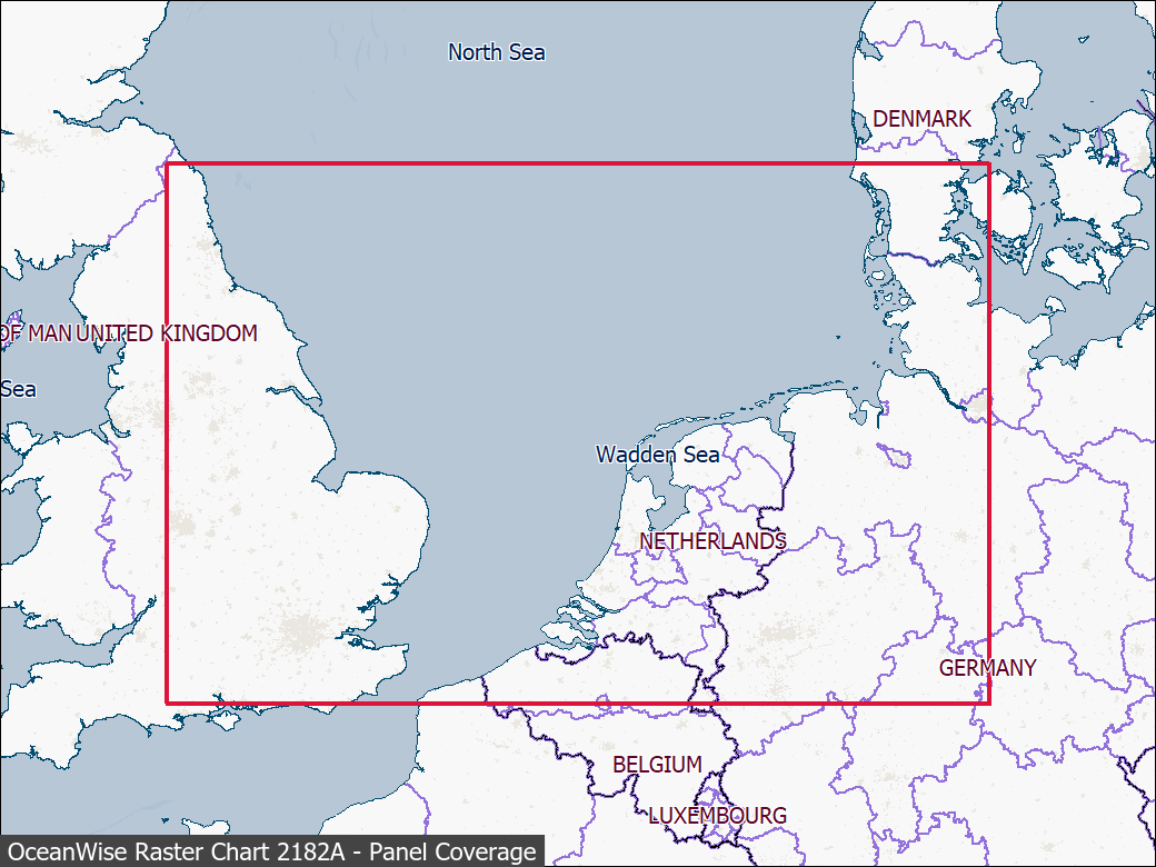 Panel coverage map for UKHO Raster Chart 2182A