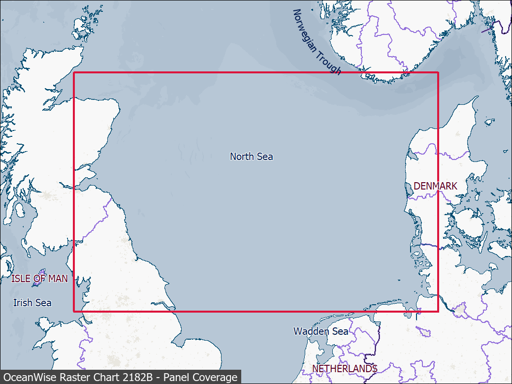 Panel coverage map for UKHO Raster Chart 2182B