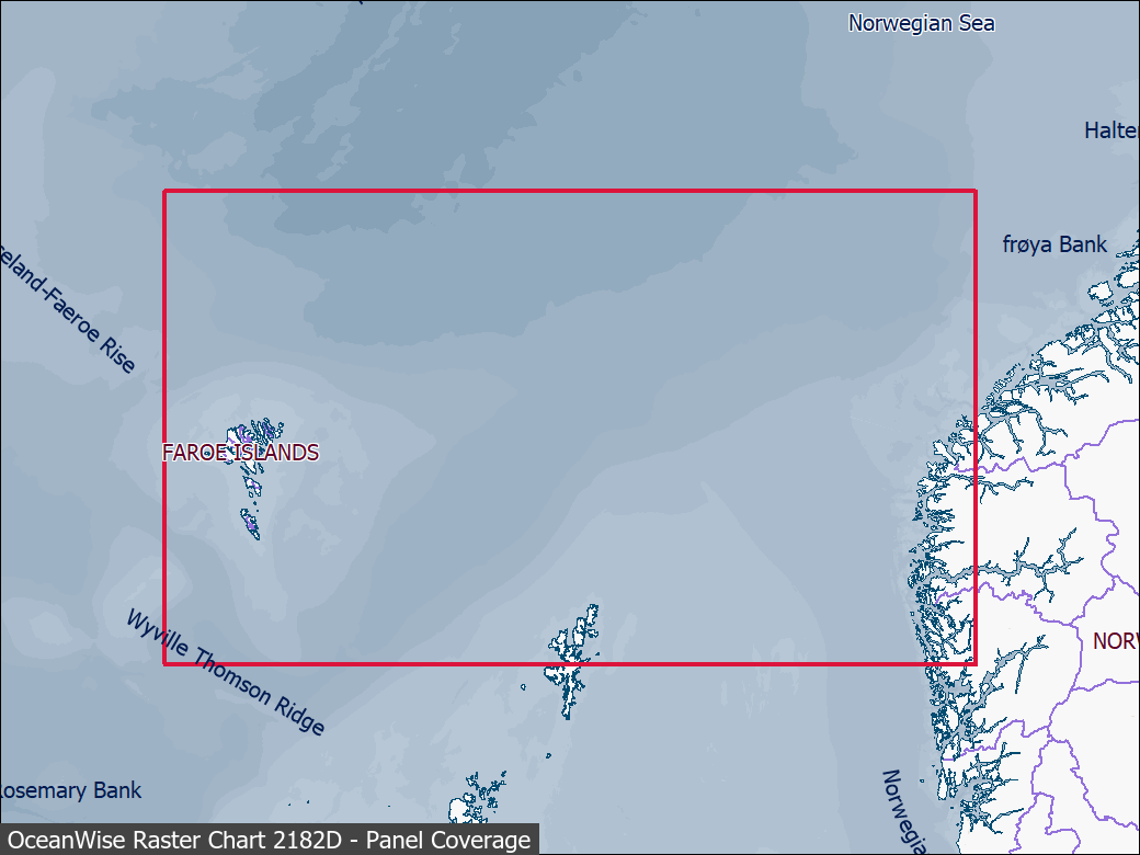 Panel coverage map for UKHO Raster Chart 2182D