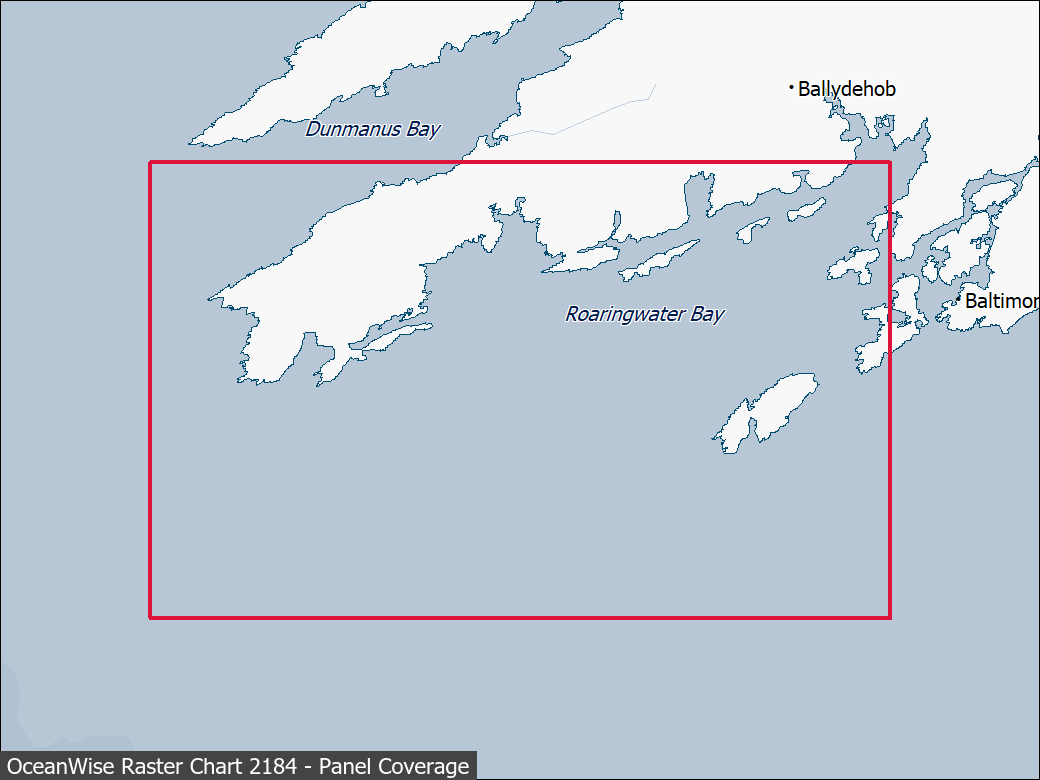 Panel coverage map for UKHO Raster Chart 2184