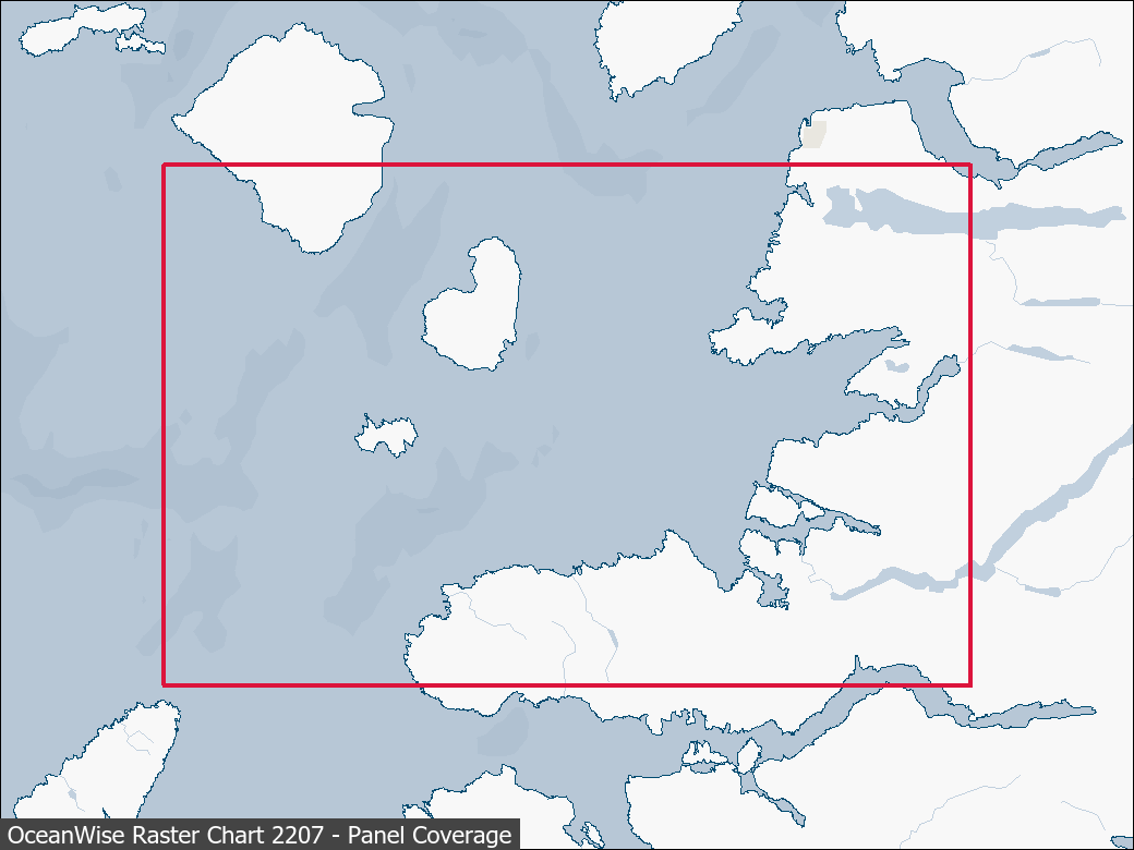 Panel coverage map for UKHO Raster Chart 2207