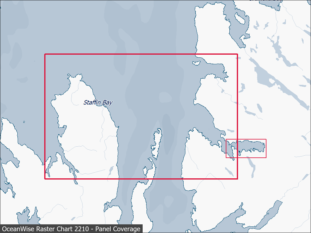 Panel coverage map for UKHO Raster Chart 2210