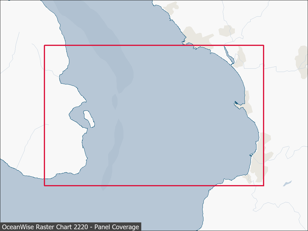 Panel coverage map for UKHO Raster Chart 2220