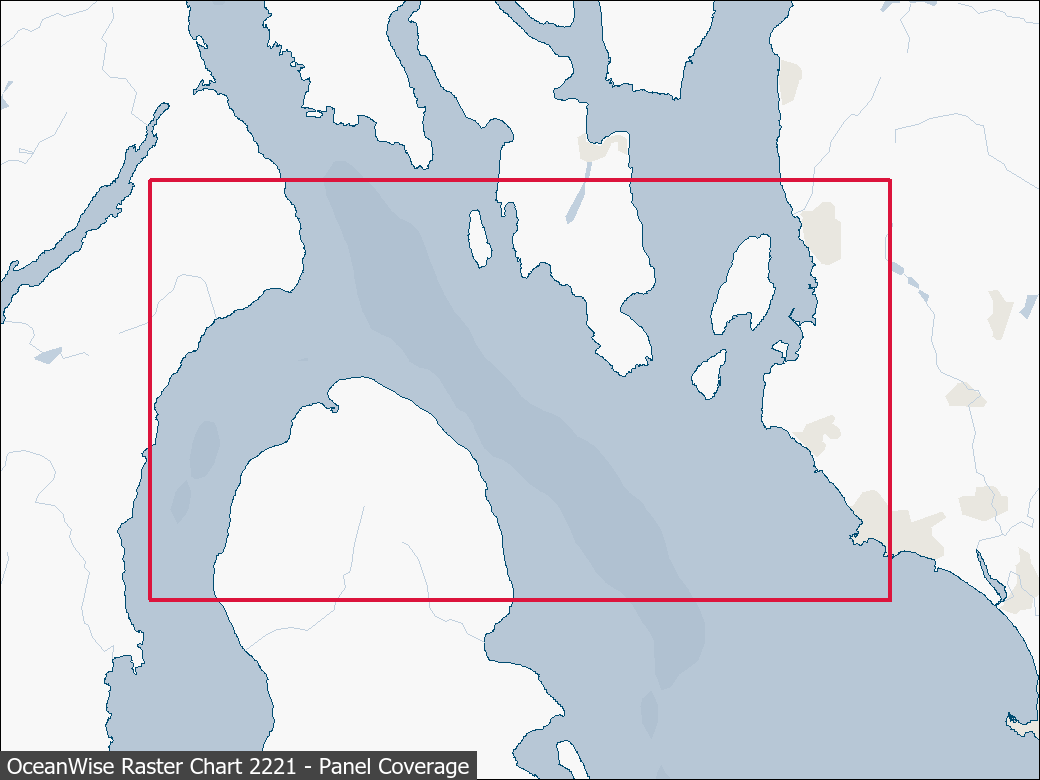 Panel coverage map for UKHO Raster Chart 2221