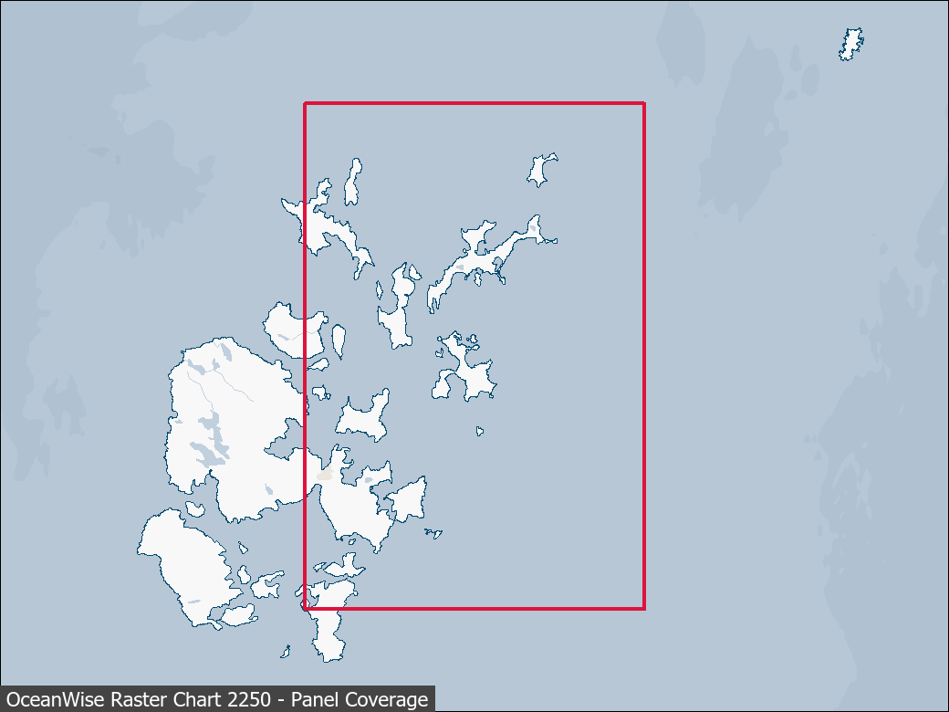 Panel coverage map for UKHO Raster Chart 2250