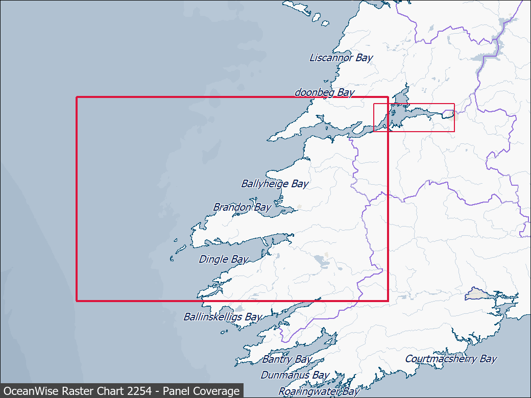 Panel coverage map for UKHO Raster Chart 2254