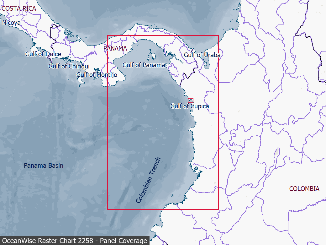 Panel coverage map for UKHO Raster Chart 2258