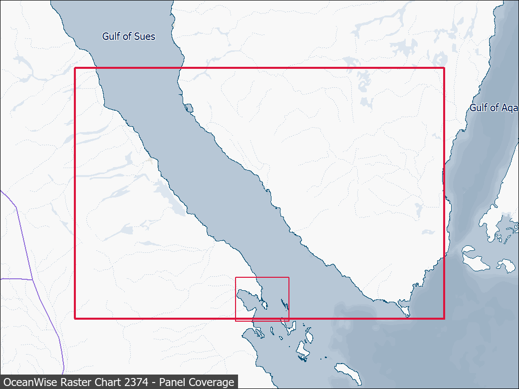 Panel coverage map for UKHO Raster Chart 2374