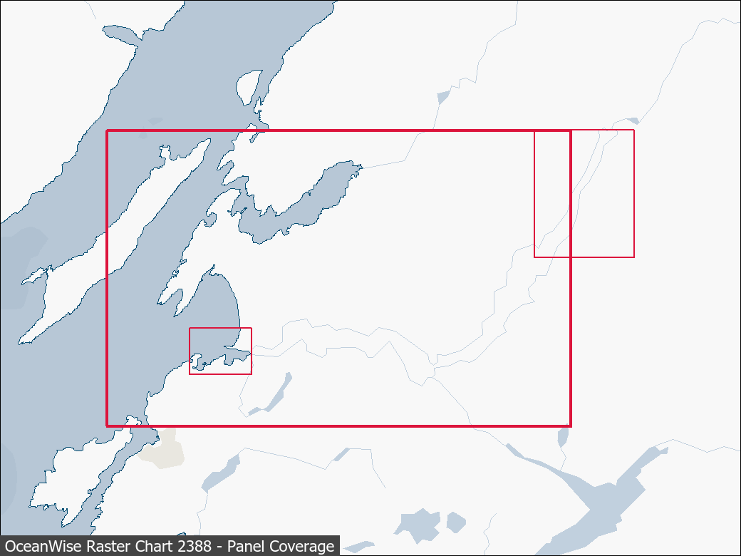 Panel coverage map for UKHO Raster Chart 2388