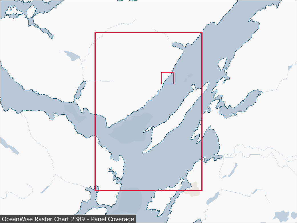 Panel coverage map for UKHO Raster Chart 2389