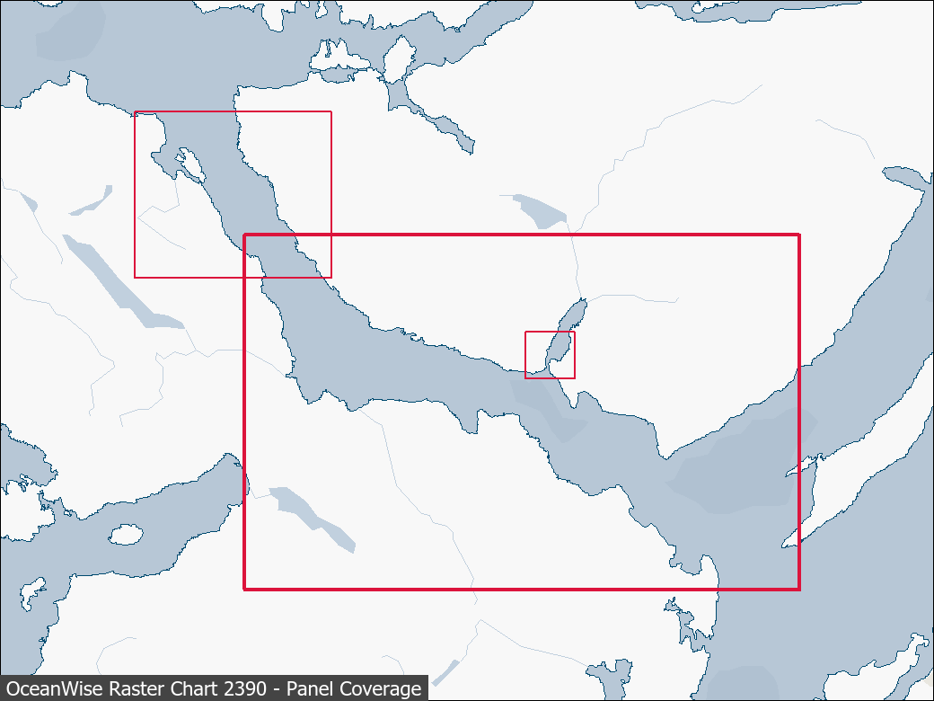 Panel coverage map for UKHO Raster Chart 2390