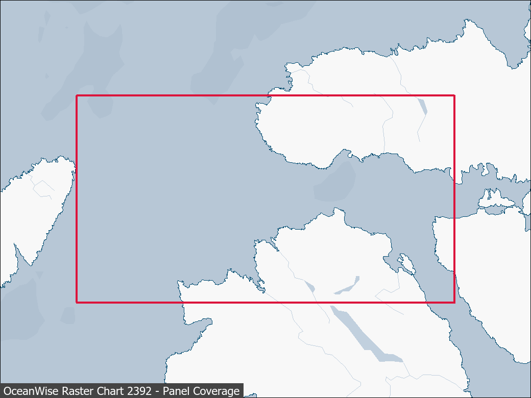 Panel coverage map for UKHO Raster Chart 2392