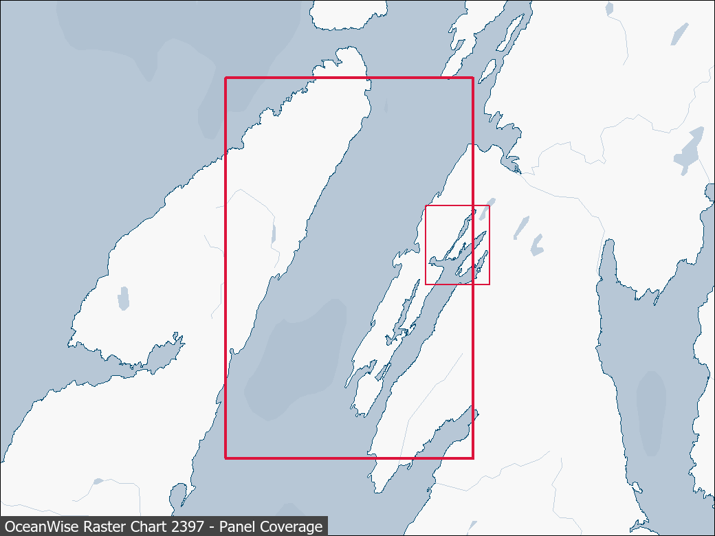 Panel coverage map for UKHO Raster Chart 2397