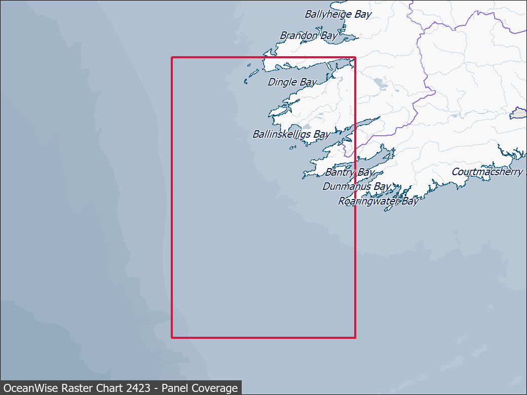 Panel coverage map for UKHO Raster Chart 2423