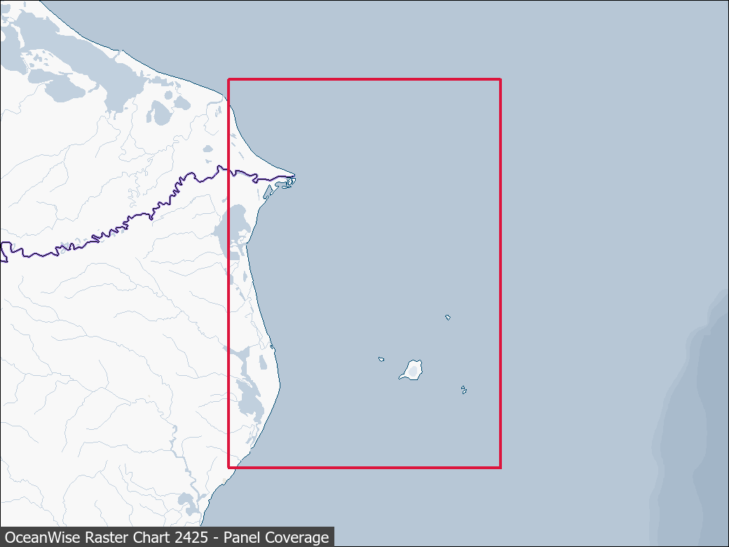 Panel coverage map for UKHO Raster Chart 2425