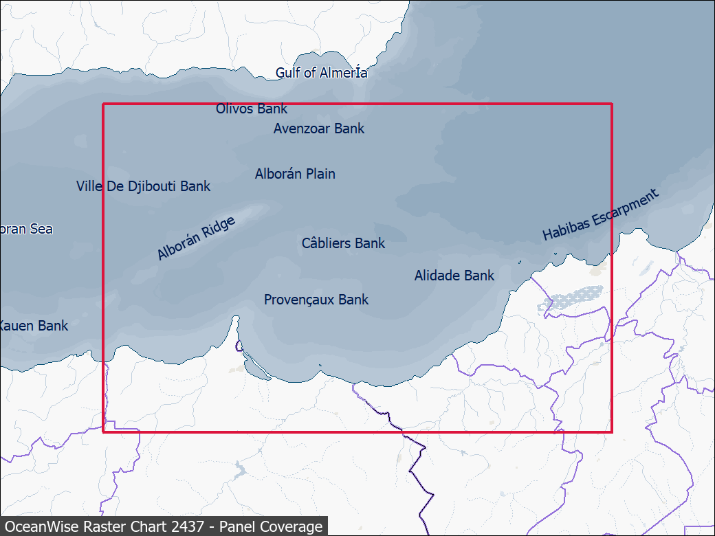 Panel coverage map for UKHO Raster Chart 2437