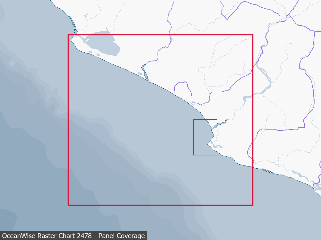 Panel coverage map for UKHO Raster Chart 2478