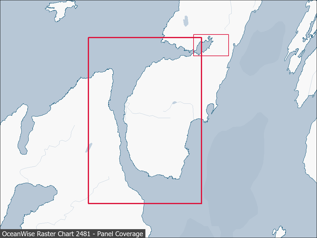 Panel coverage map for UKHO Raster Chart 2481