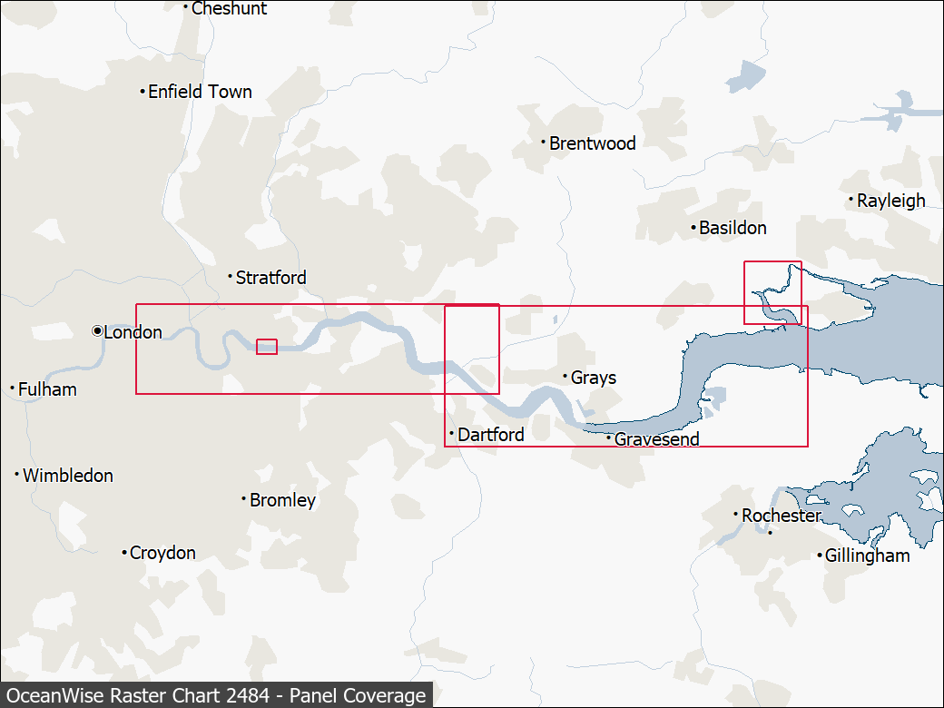 Panel coverage map for UKHO Raster Chart 2484