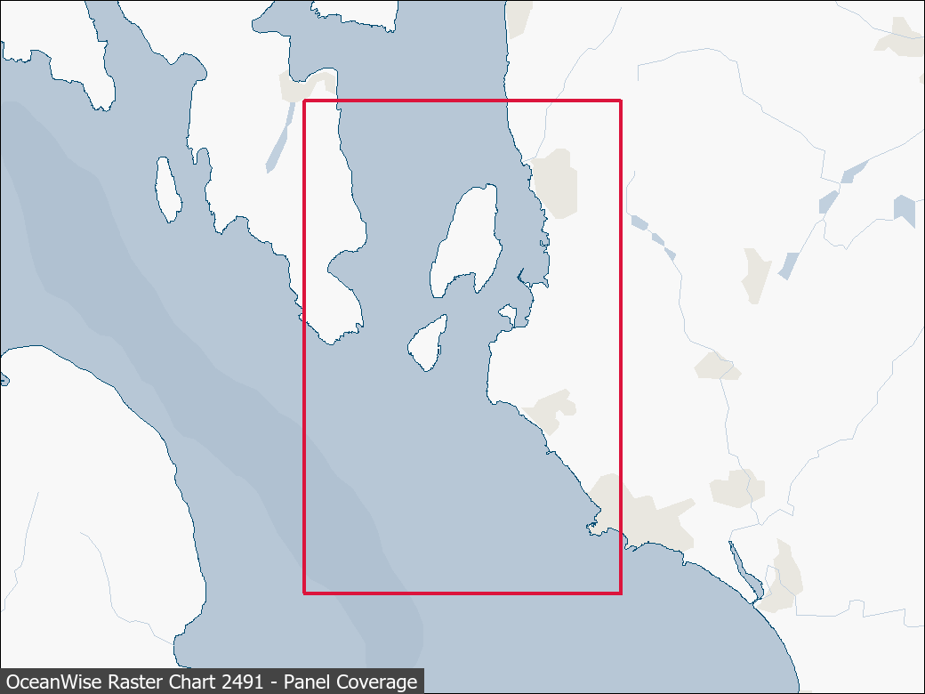 Panel coverage map for UKHO Raster Chart 2491