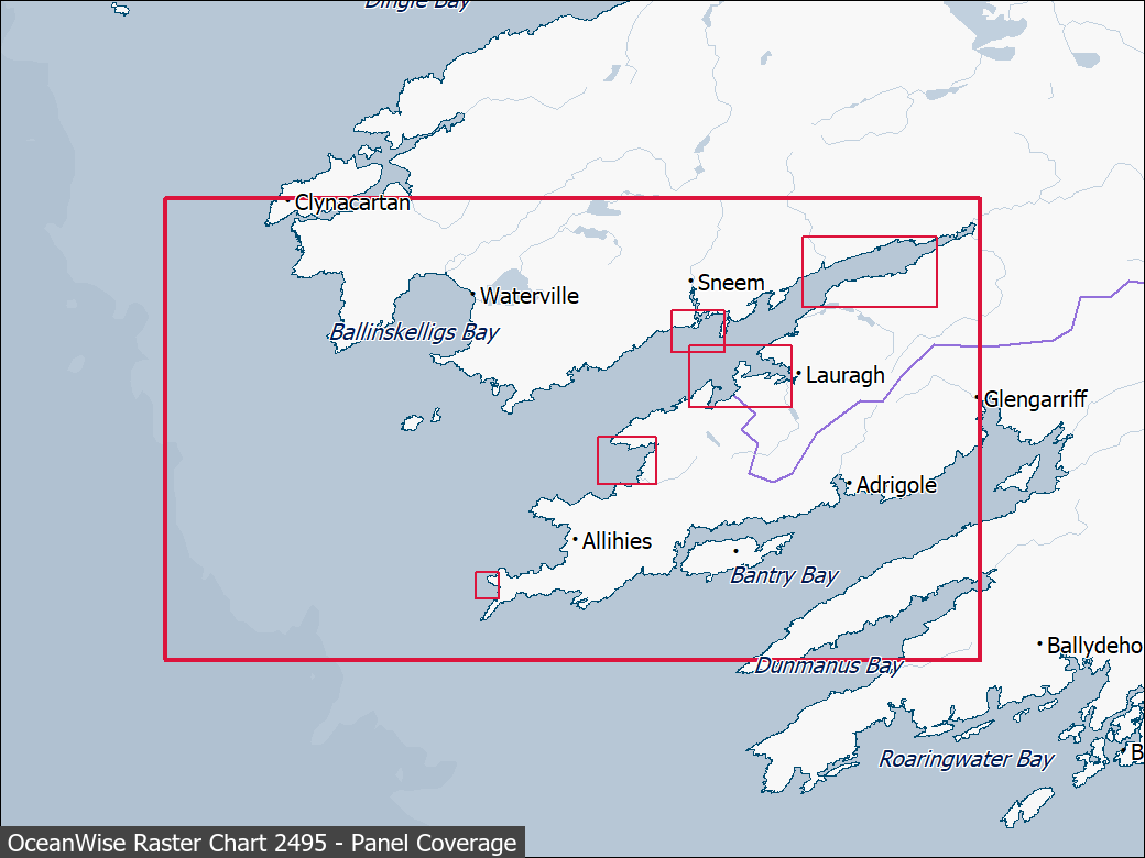 Panel coverage map for UKHO Raster Chart 2495