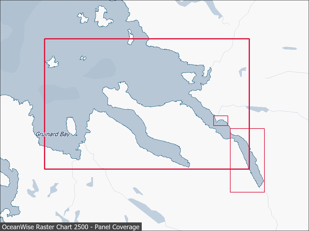 Panel coverage map for UKHO Raster Chart 2500