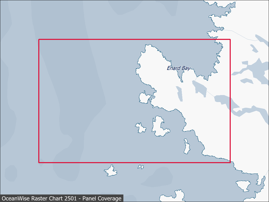 Panel coverage map for UKHO Raster Chart 2501