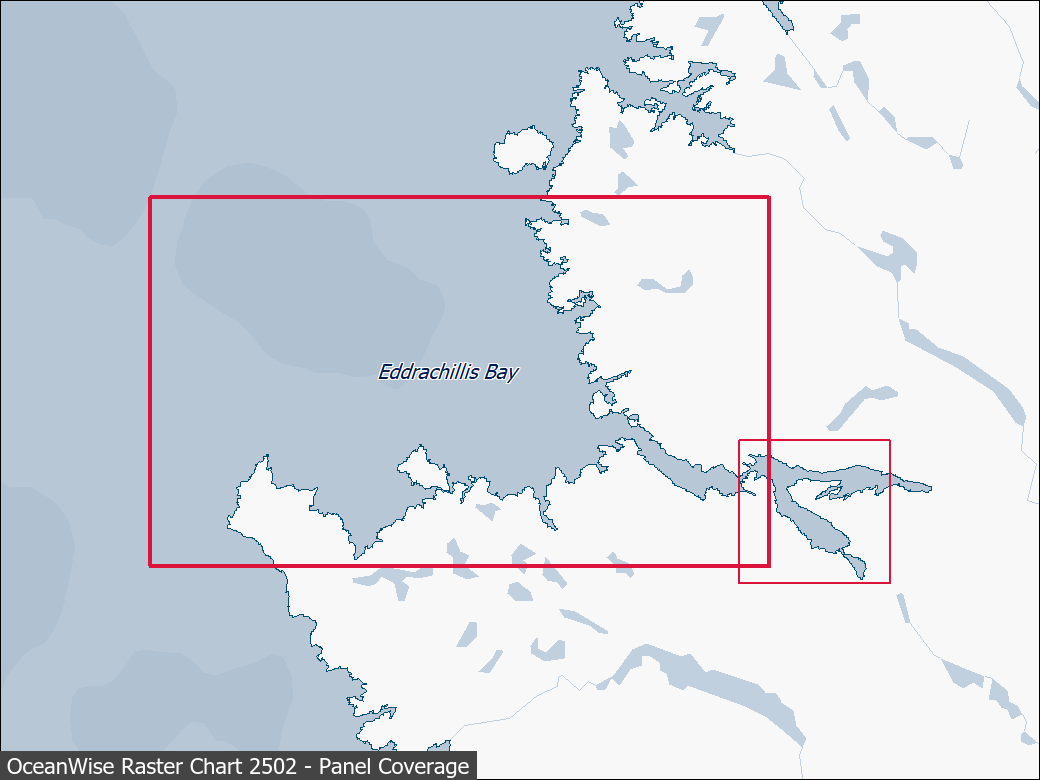 Panel coverage map for UKHO Raster Chart 2502