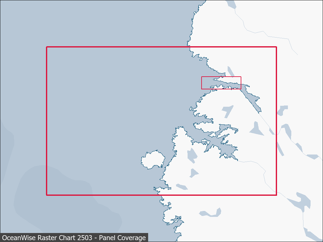 Panel coverage map for UKHO Raster Chart 2503