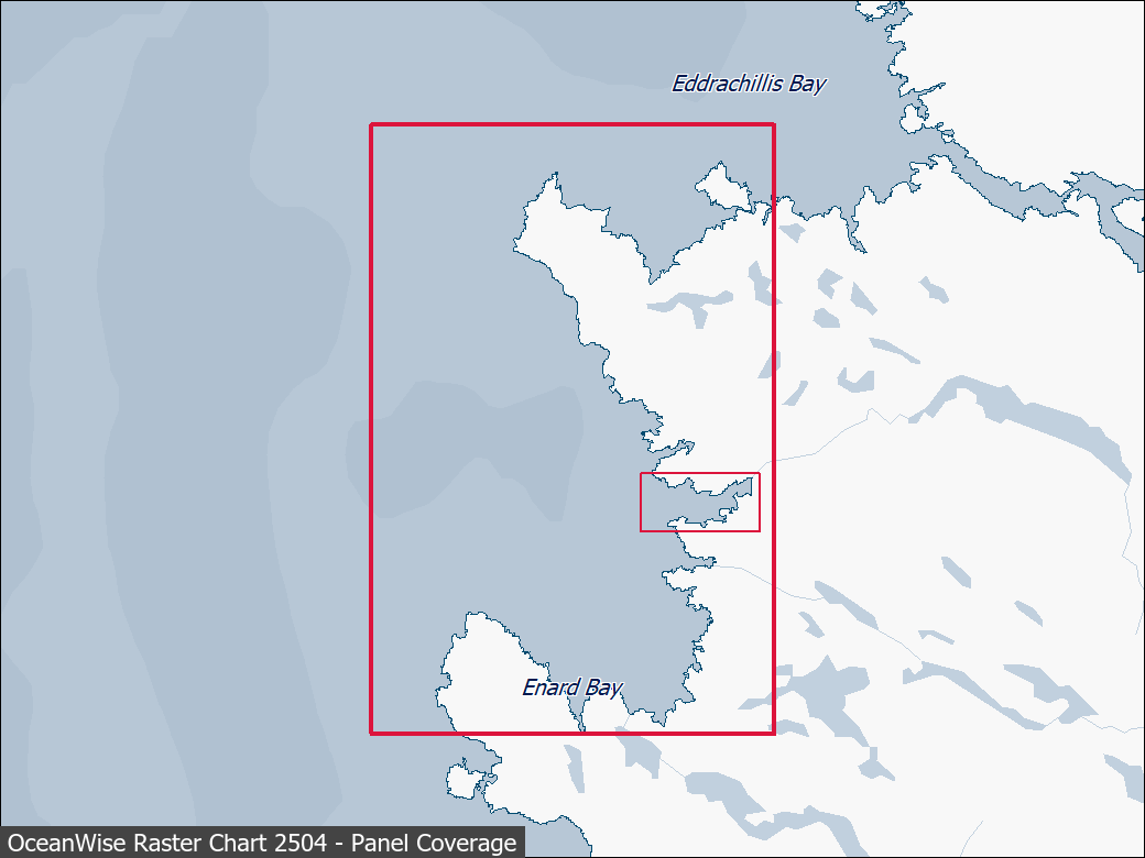 Panel coverage map for UKHO Raster Chart 2504