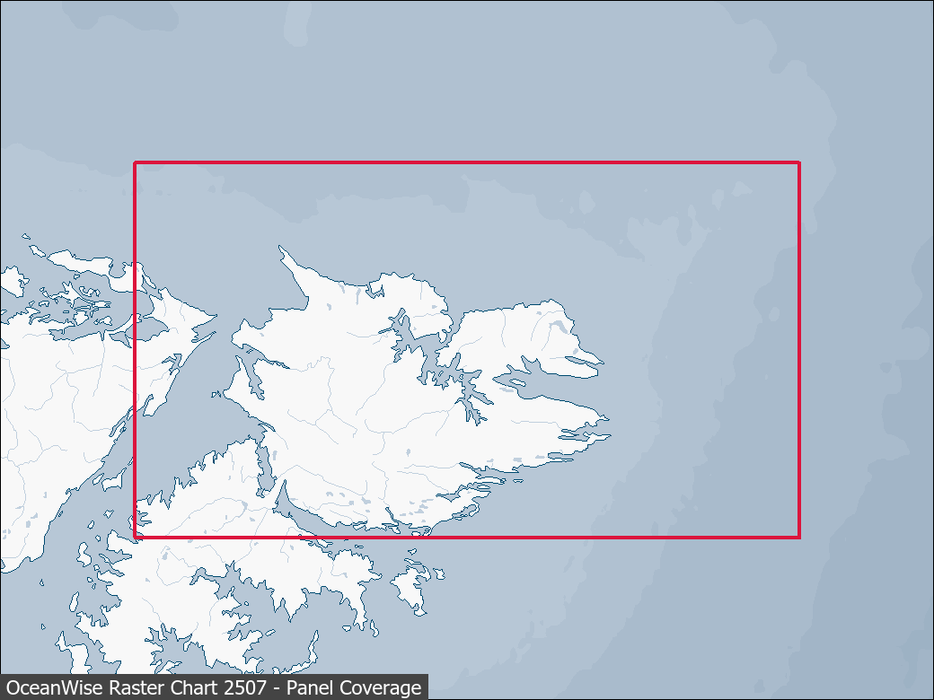 Panel coverage map for UKHO Raster Chart 2507