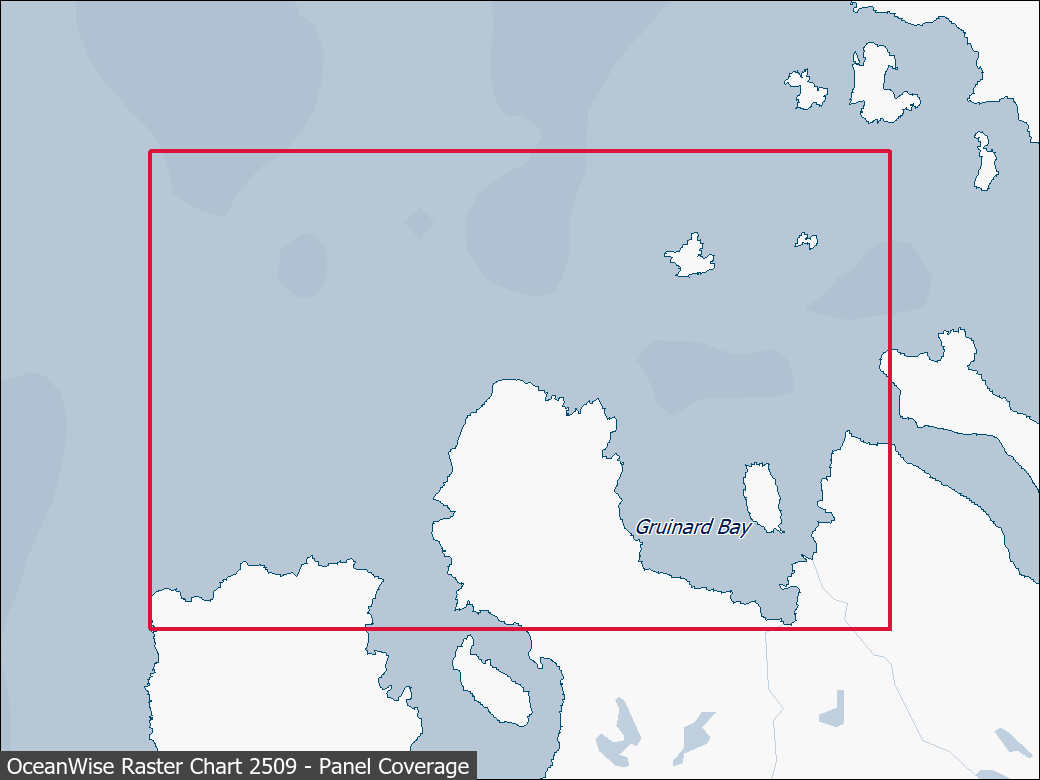 Panel coverage map for UKHO Raster Chart 2509