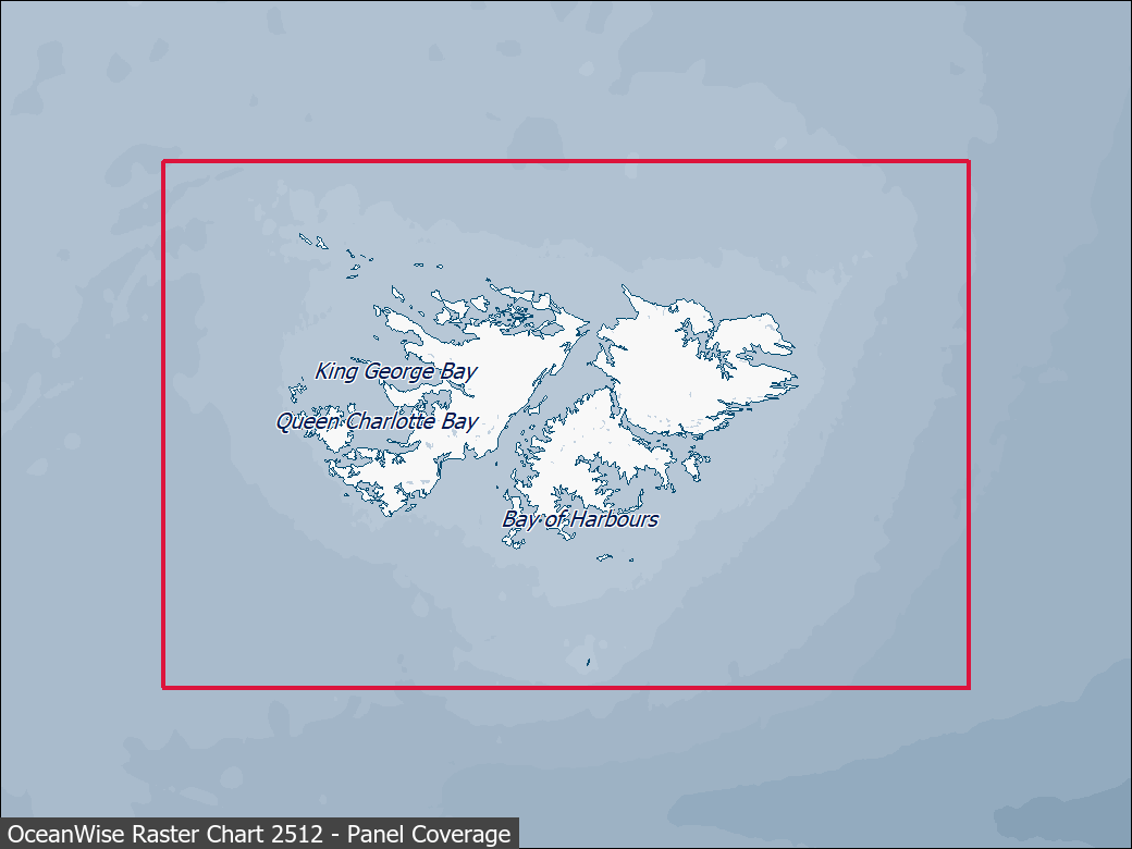 Panel coverage map for UKHO Raster Chart 2512