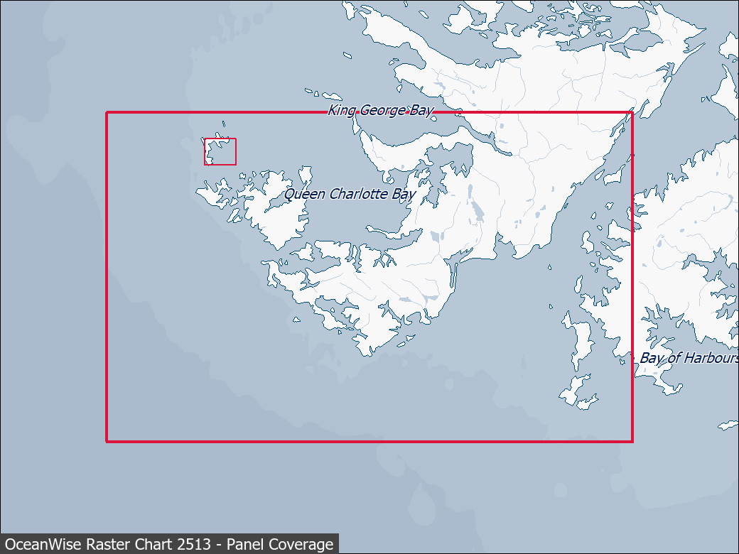 Panel coverage map for UKHO Raster Chart 2513