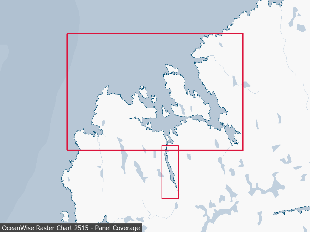 Panel coverage map for UKHO Raster Chart 2515