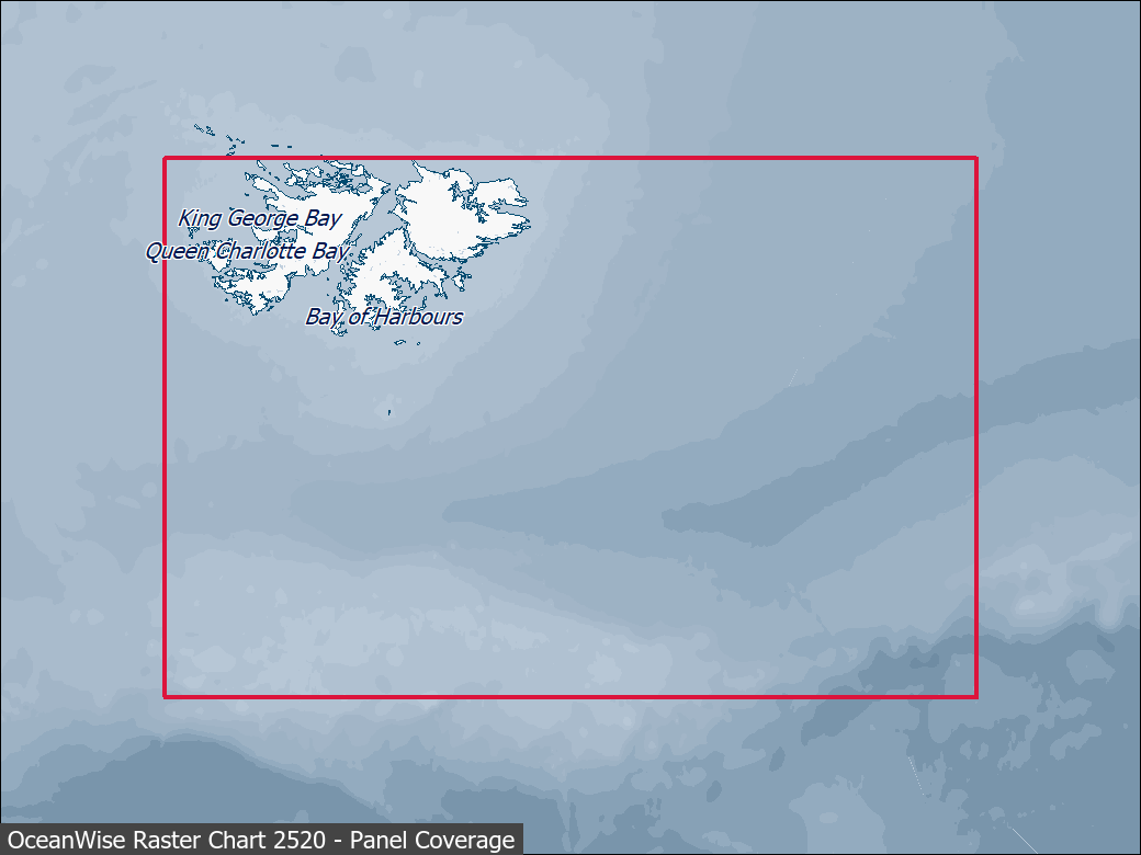 Panel coverage map for UKHO Raster Chart 2520