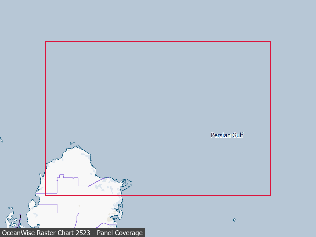 Panel coverage map for UKHO Raster Chart 2523