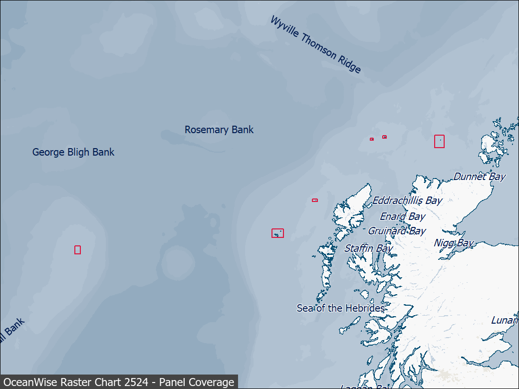 Panel coverage map for UKHO Raster Chart 2524