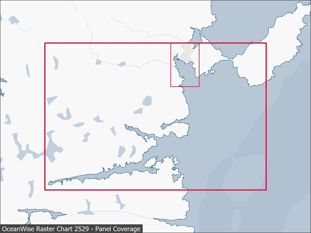 Panel coverage map for UKHO Raster Chart 2529