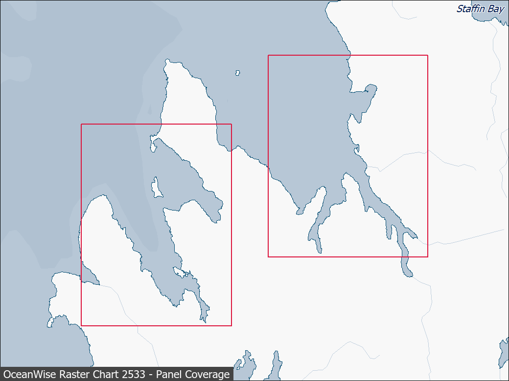 Panel coverage map for UKHO Raster Chart 2533