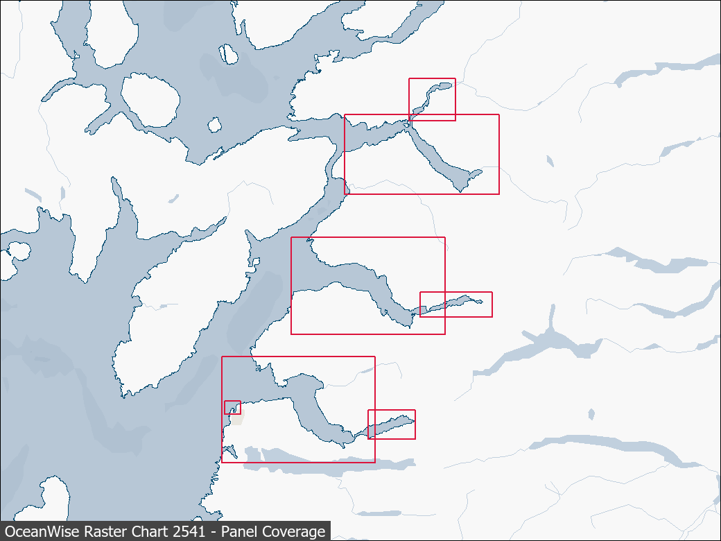 Panel coverage map for UKHO Raster Chart 2541